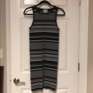 Knit tank dress with stripes